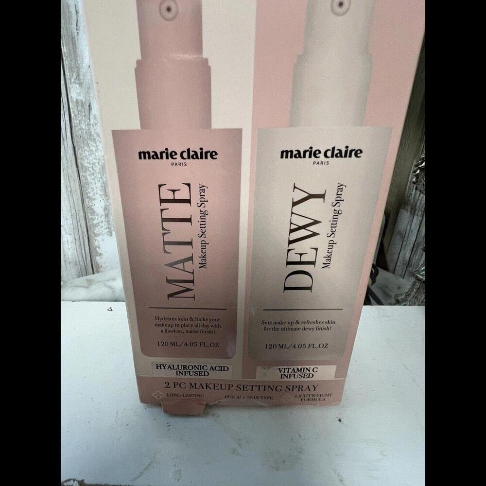 Marie Claire 2 pc‎ Makeup Setting Spray Duo * Hyaluronic Acid / Vitamin C 120 ml